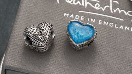 Sterling silver ashes charms for European-style bracelets