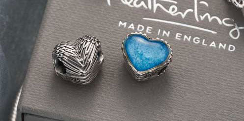 Sterling silver ashes charms for European-style bracelets