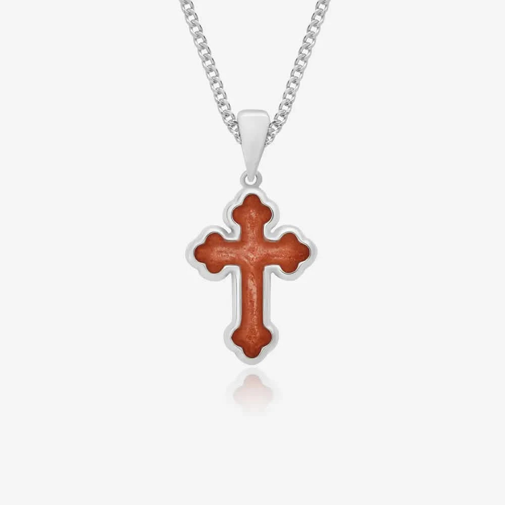 Small Cross Ashes Necklace | Ashes Pendant | Featherlings UK