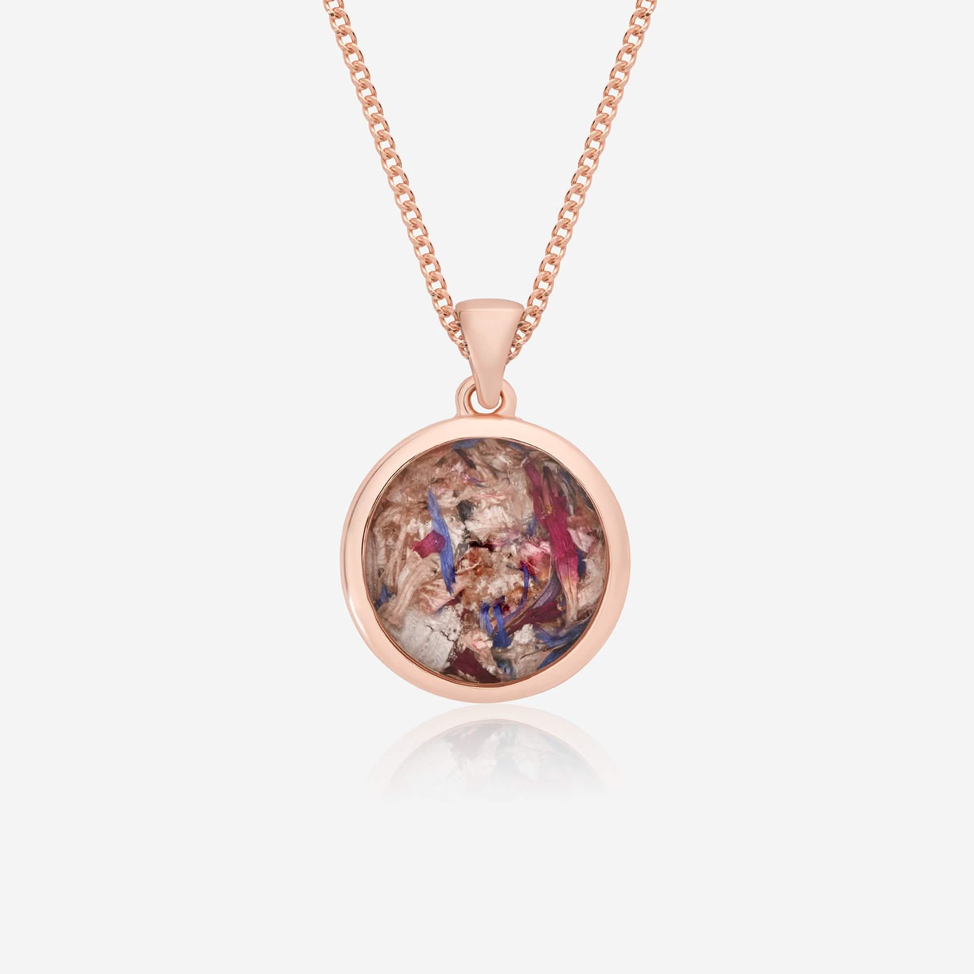 Large Rose Gold Flower Necklace | Dried Flower Jewellery | Featherlings UK