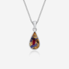 Flower Drop Silver Necklace | Dried Flower Jewellery | Featherlings UK