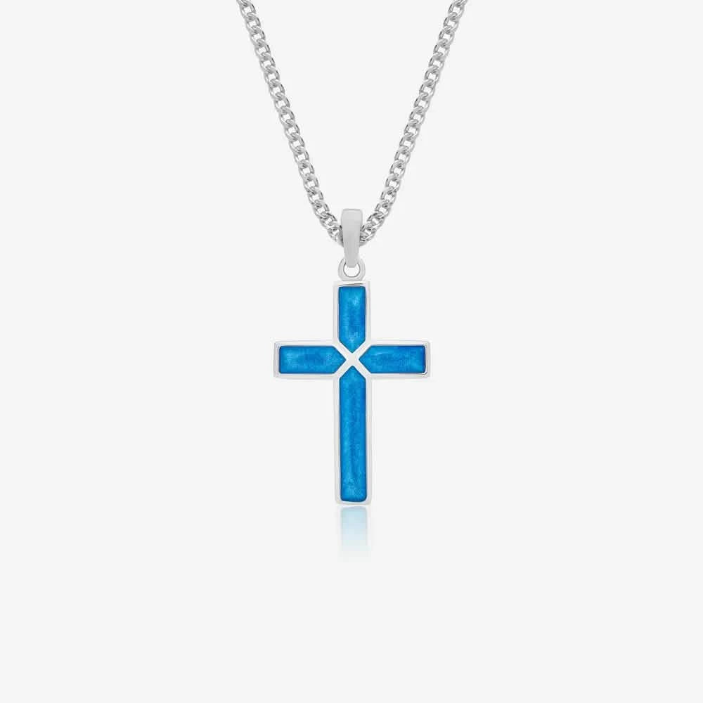 Large Cross Ashes Necklace | Ashes Pendant | Featherlings UK