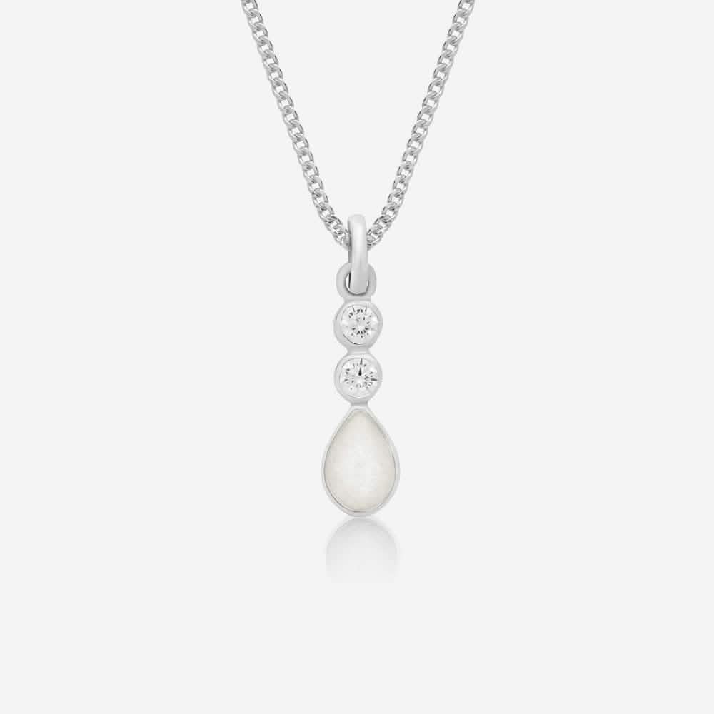 Zirconia Tear Breast Milk Necklace | Breast Milk Necklace | Featherlings UK