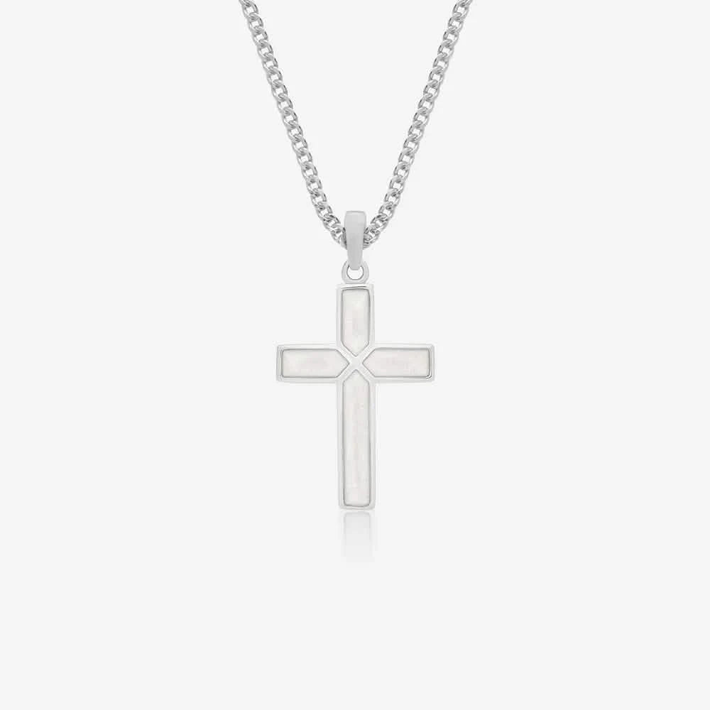 Large Cross Ashes Necklace | Ashes Pendant | Featherlings UK