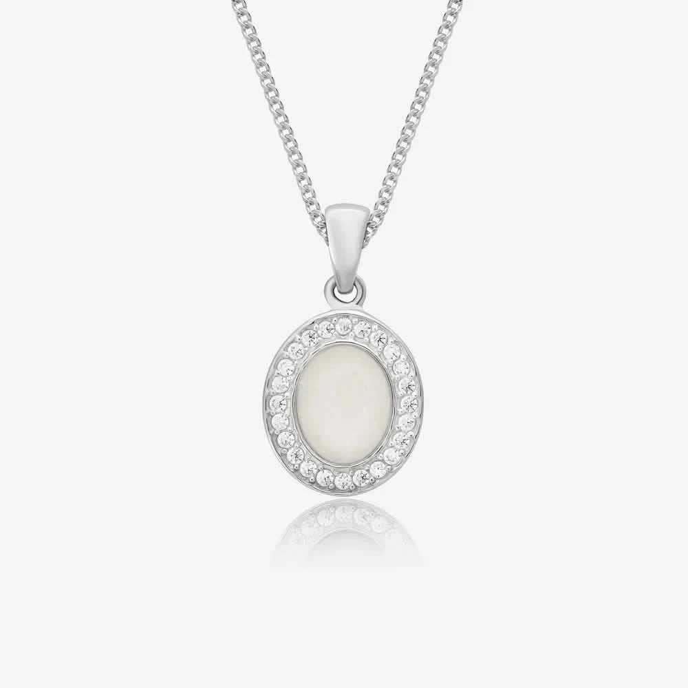 Oval Crystal Ashes Necklace | Ashes Pendant | Featherlings UK