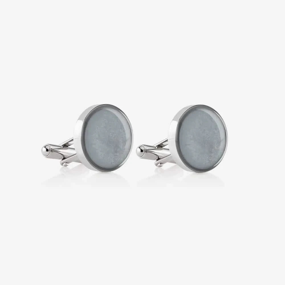 Ashes Memorial Cufflinks (Round) | Ashes Cufflinks | Featherlings UK