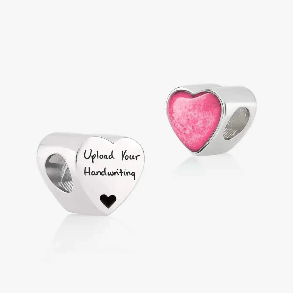 Handwriting Ashes Heart Charm | Ashes Charms | Featherlings UK