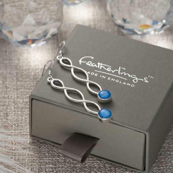 Long Twirl Ashes Earrings | Ashes Charms | Featherlings UK