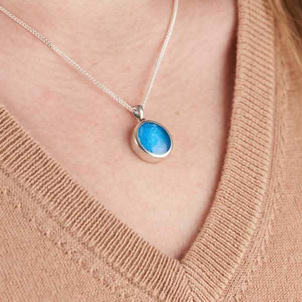 Large Round Ashes Necklace | Ashes Pendant | Featherlings UK