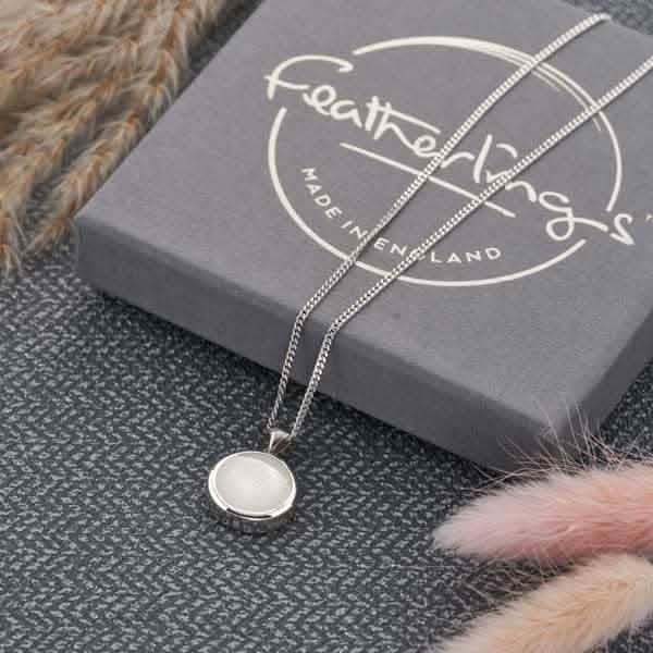 Large Round Ashes Necklace | Ashes Pendant | Featherlings UK