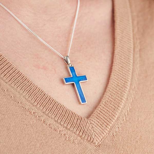 Cross Ashes Necklace | Ashes Pendant | Featherlings UK