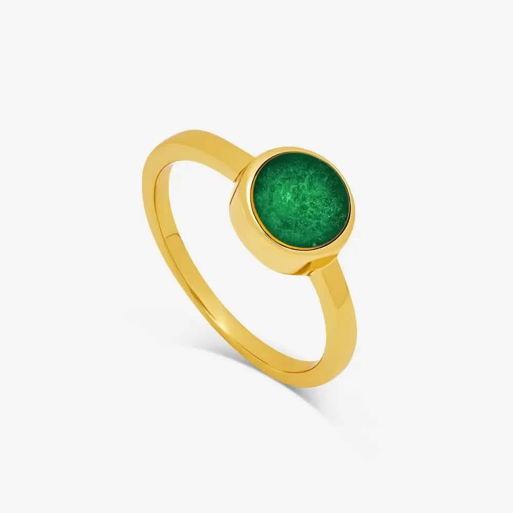 Gold Round Ashes Ring | Ashes Rings | Featherlings UK