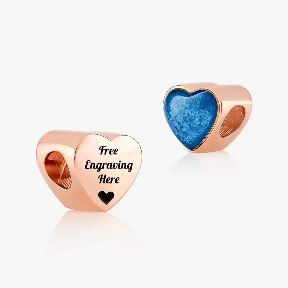 Rose Gold Engraved ashes heart charm | Ashes Charms | Featherlings UK