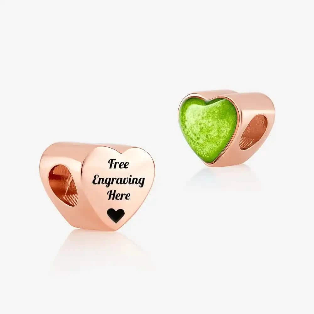Rose Gold Engraved ashes heart charm | Ashes Charms | Featherlings UK