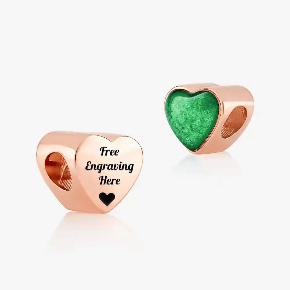 Rose Gold Engraved ashes heart charm | Ashes Charms | Featherlings UK