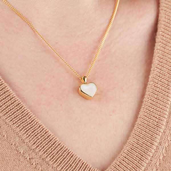 Gold Heart Breast Milk Necklace | Breast Milk Necklace | Featherlings UK
