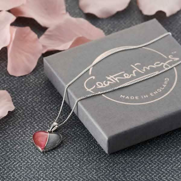 Double Ashes Heart Necklace | Ashes Necklace | Featherlings UK