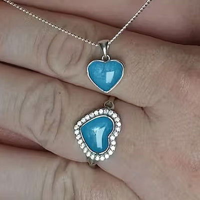 Matching ashes ring and necklace made by Featherlings