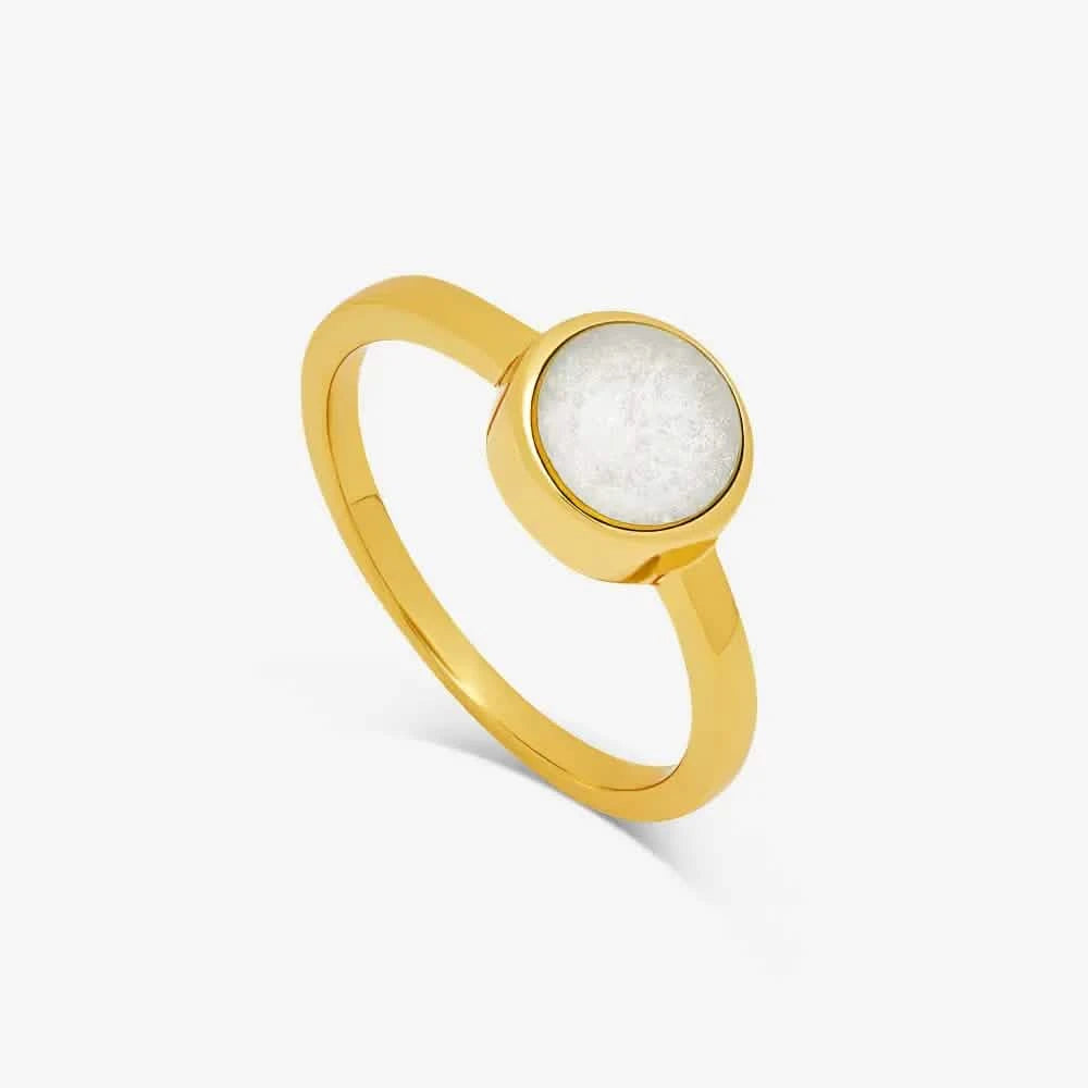 Gold Round Ashes Ring | Ashes Rings | Featherlings UK