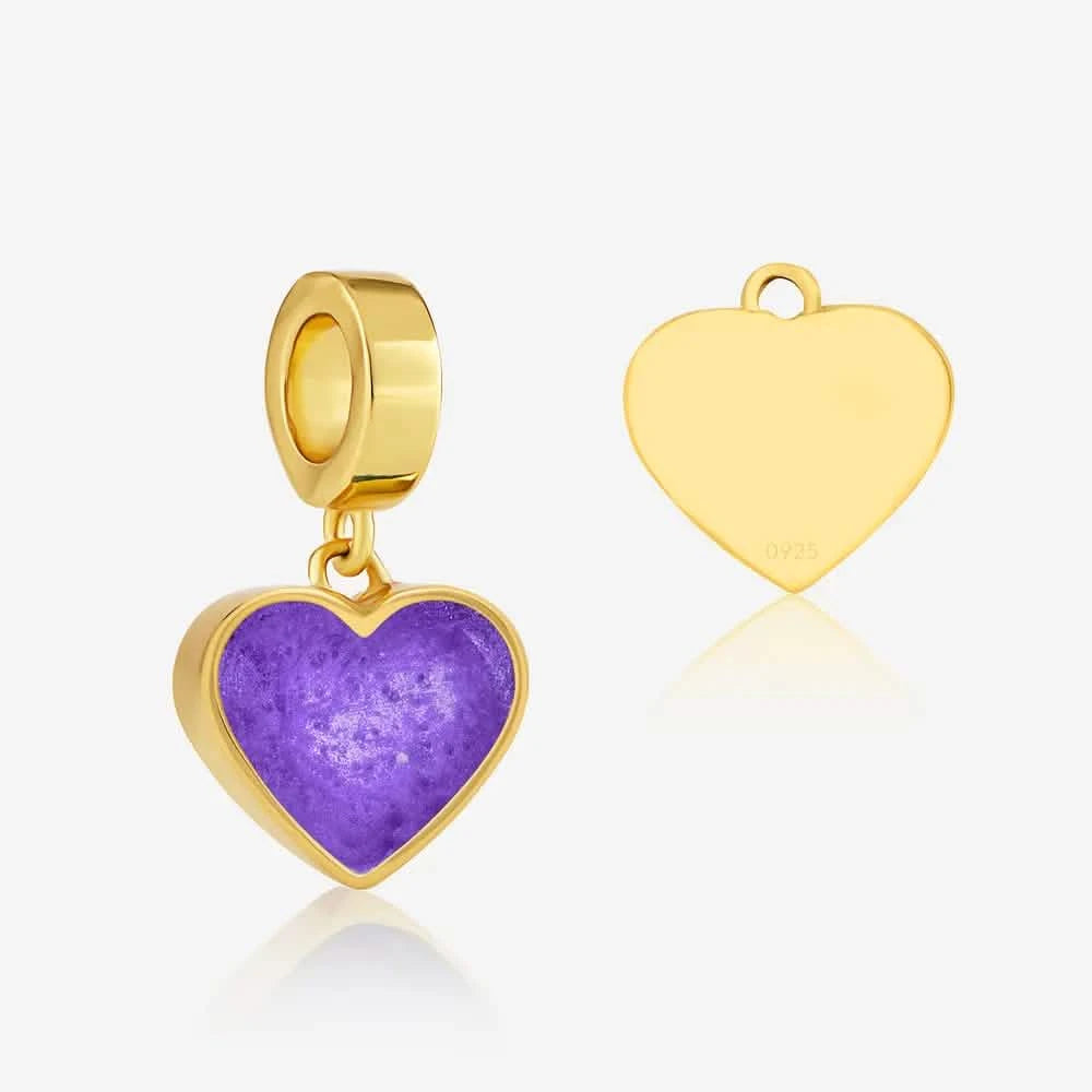 Gold Heart Dangle Ashes Charm | Ashes Charms | Featherlings UK