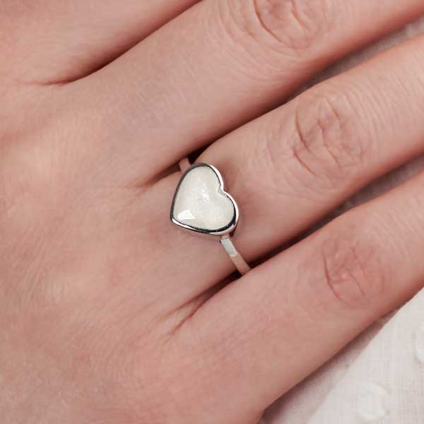 Heart Breast Milk Ring | Ashes Rings | Featherlings UK