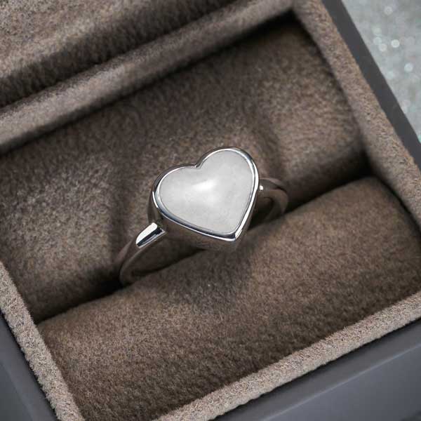 Heart Breast Milk Ring | Ashes Rings | Featherlings UK