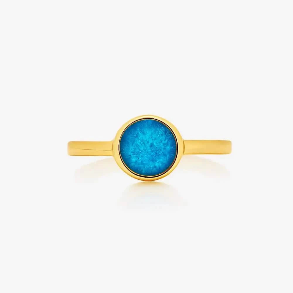 Gold Round Ashes Ring | Ashes Rings | Featherlings UK