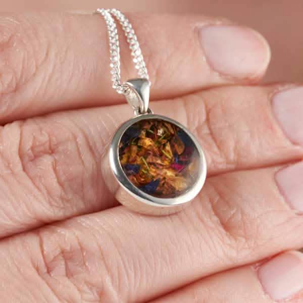 Large Flower Silver Necklace | Dried Flower Jewellery | Featherlings UK