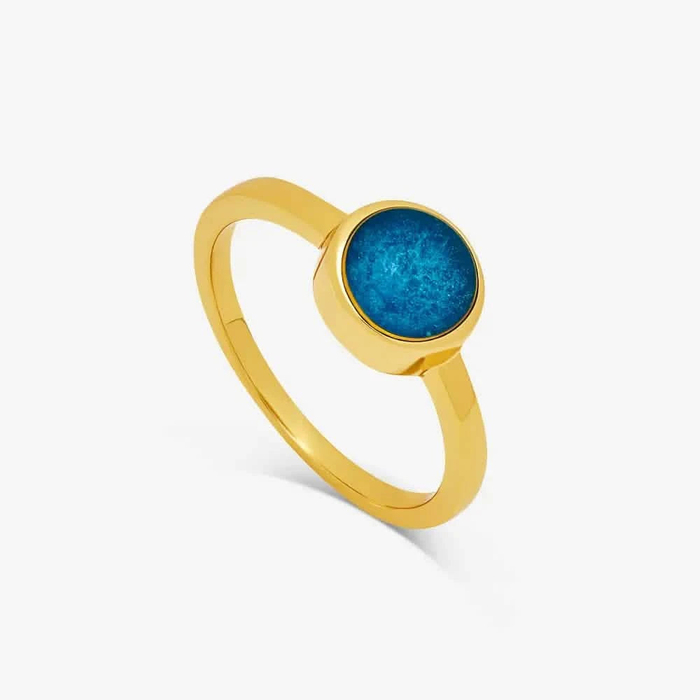 Gold Round Ashes Ring | Ashes Rings | Featherlings UK