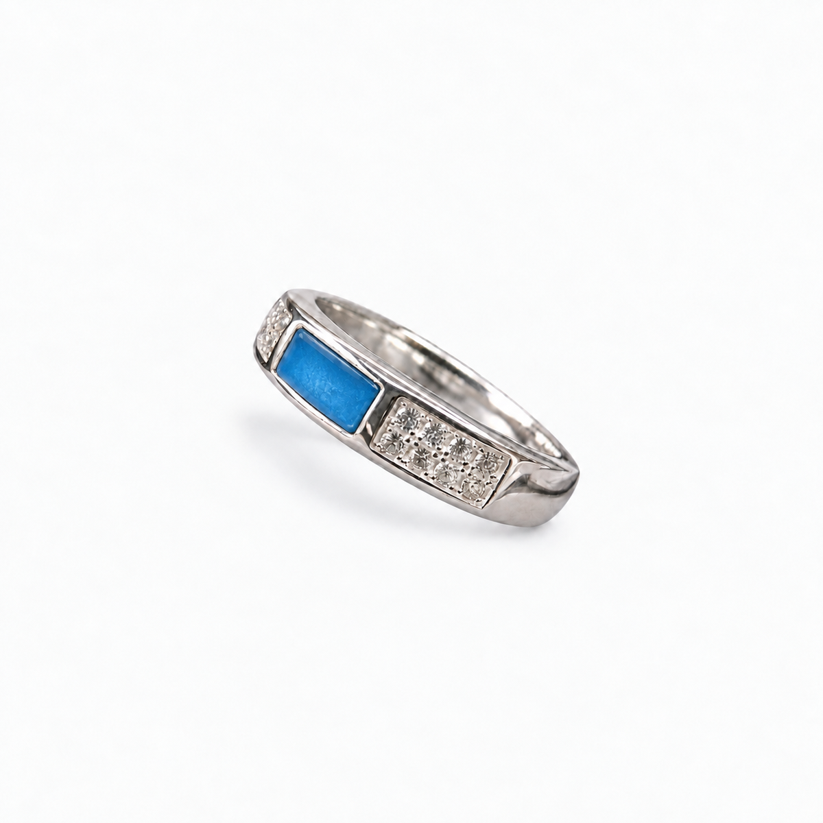 Crystal Channel Ashes Ring in Sky Blue with hidden ashes