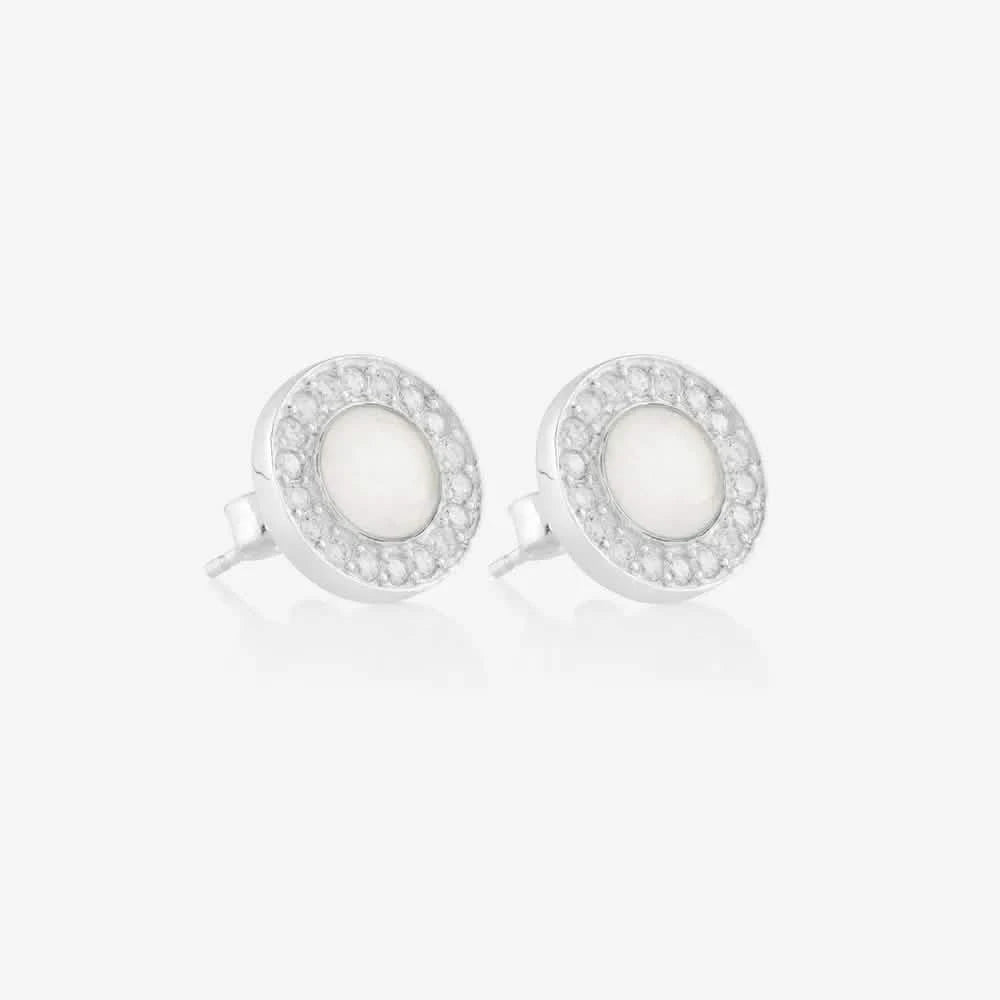 Round Crystal Ashes Earrings | Ashes Earrings | Featherlings UK