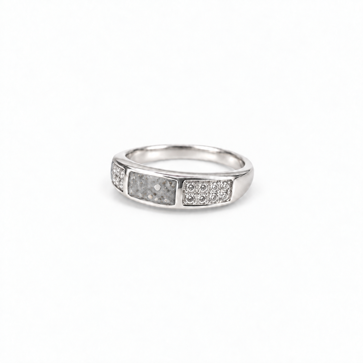 crystal channel silver ashes ring in Silver, visible inclusions