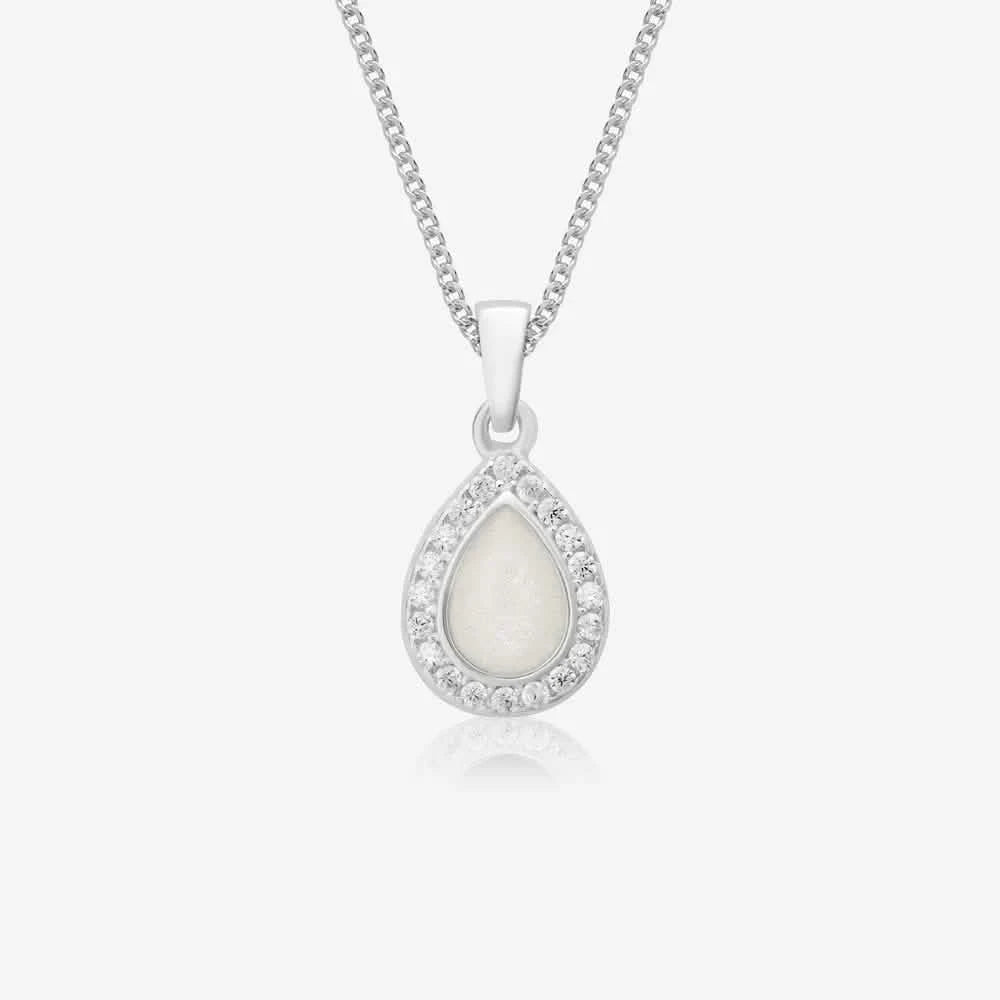 Crystal Drop Ashes Necklace | Ashes Pendant | Featherlings UK