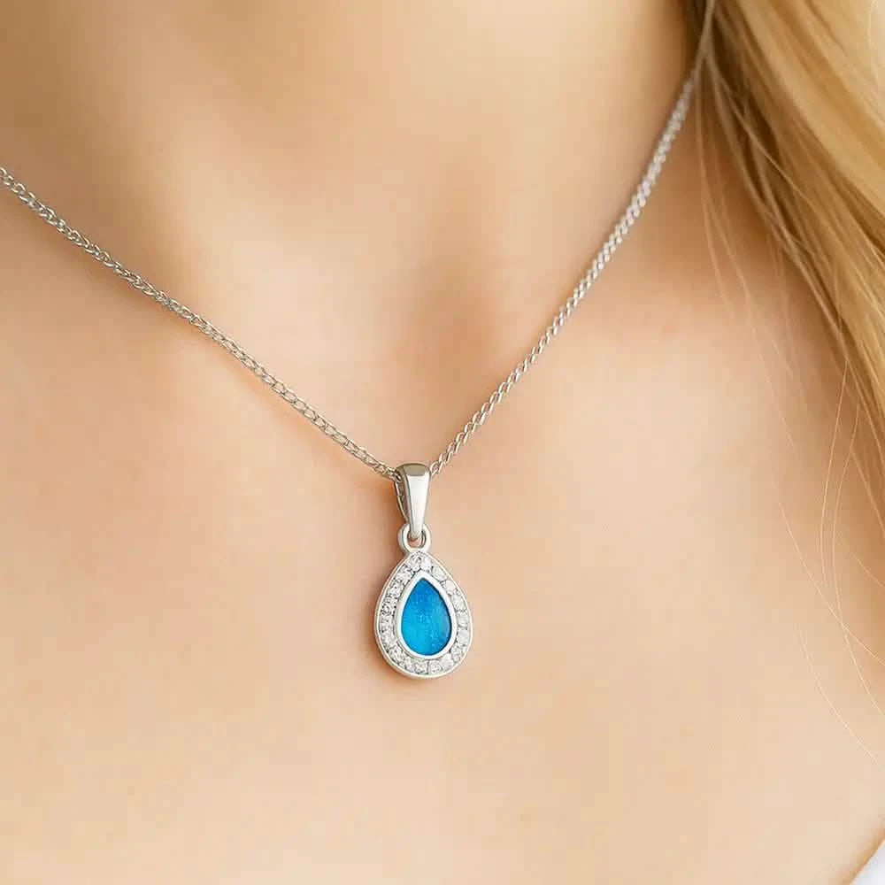 Crystal Drop Ashes Necklace | Ashes Pendant | Featherlings UK