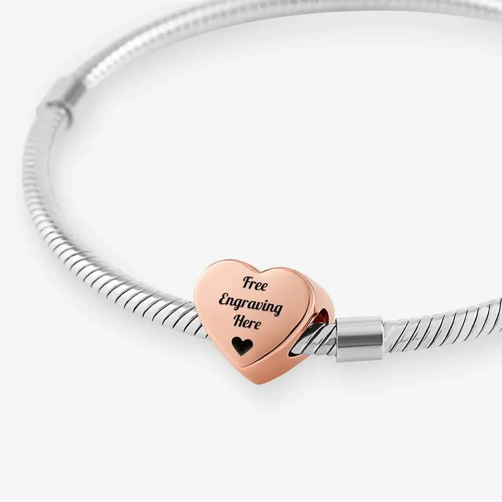 Rose Gold Engraved ashes heart charm | Ashes Charms | Featherlings UK