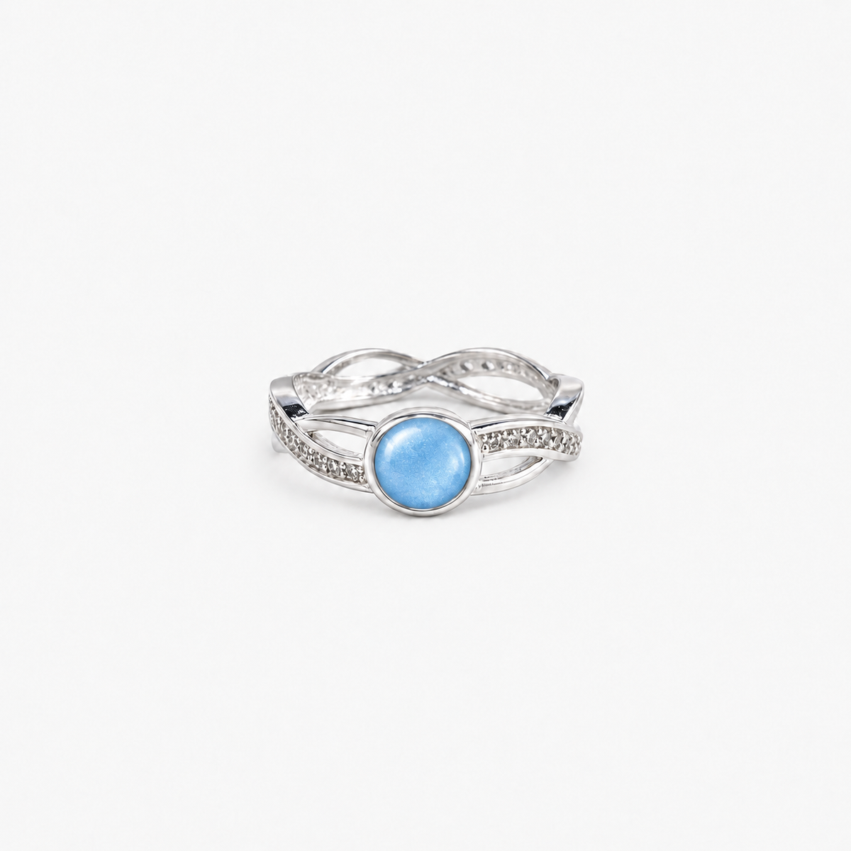Entwined Ashes Ring — Sky Blue, hidden ashes