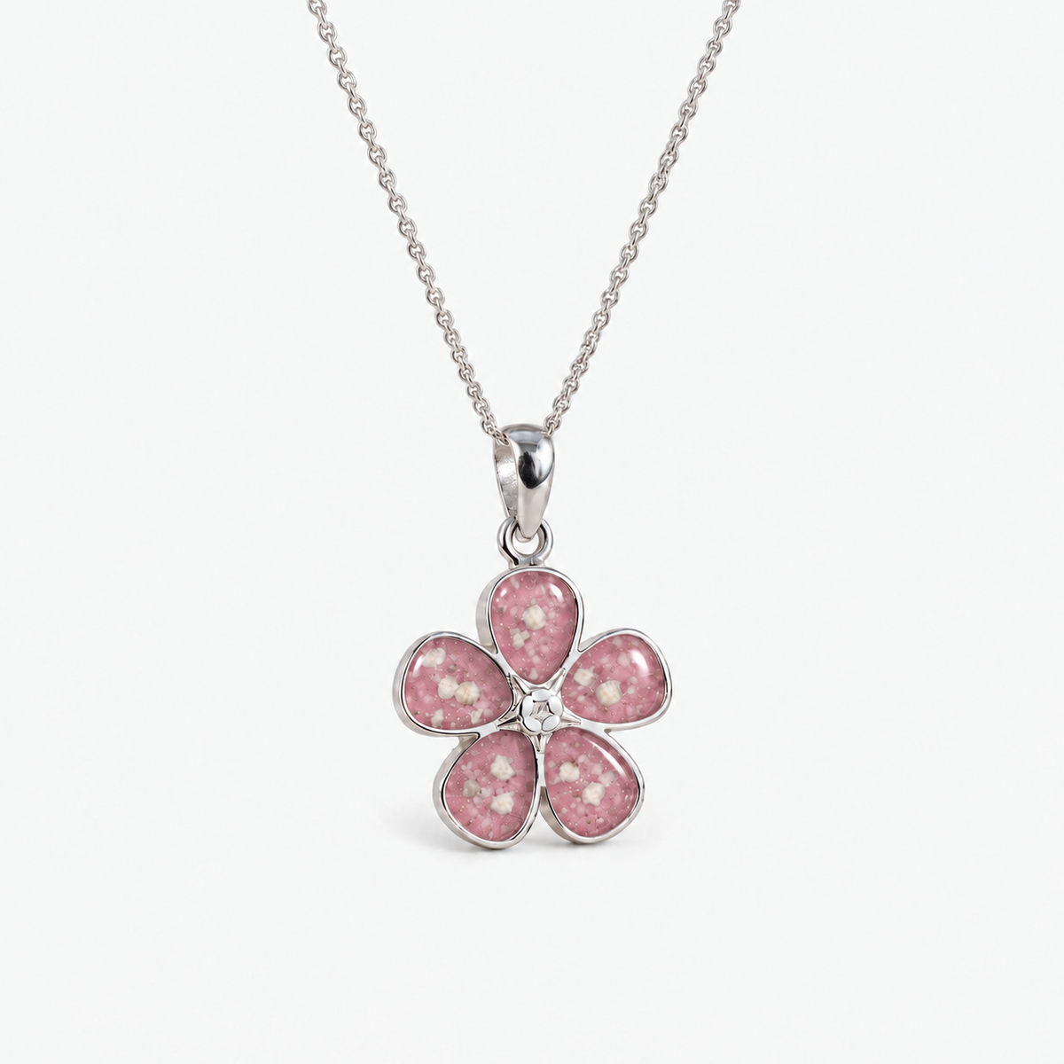 Forget-Me-Not Ashes Necklace – pink – ashes visible