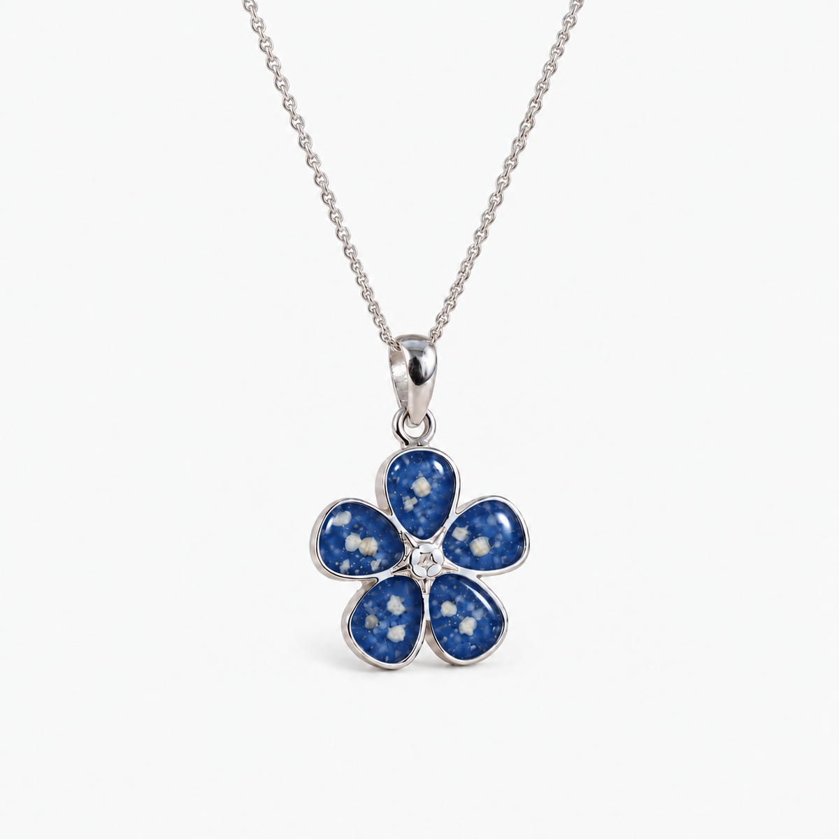 Forget-Me-Not Ashes Necklace – sapphire – ashes visible