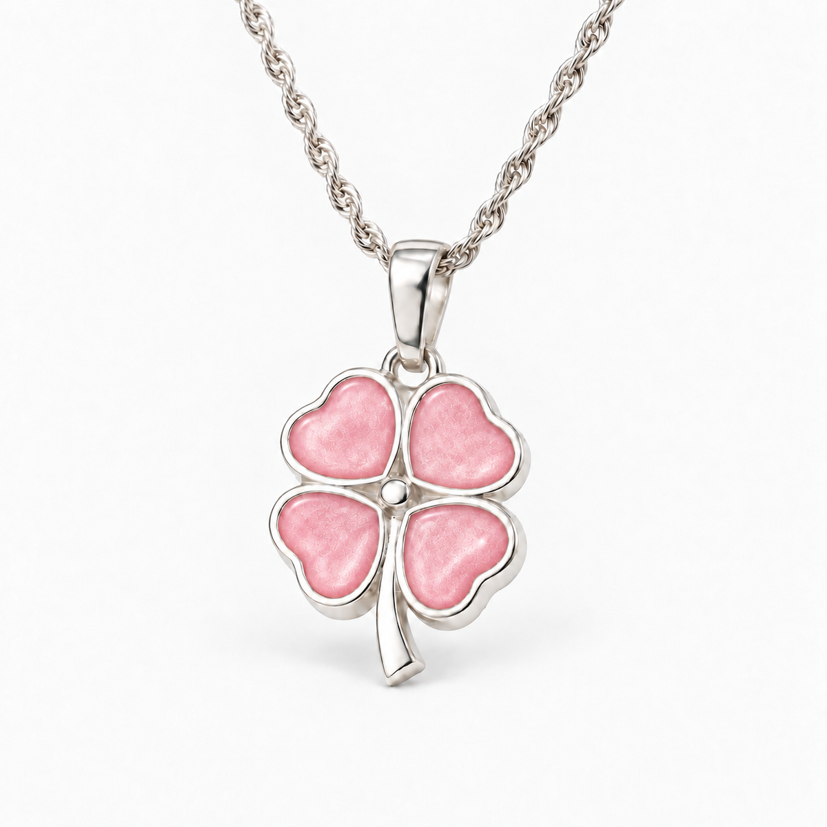 four leaf clover ashes necklace — Pink, hidden ashes