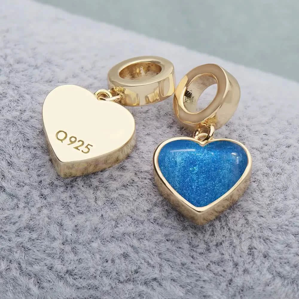 Gold Heart Dangle Ashes Charm | Ashes Charms | Featherlings UK