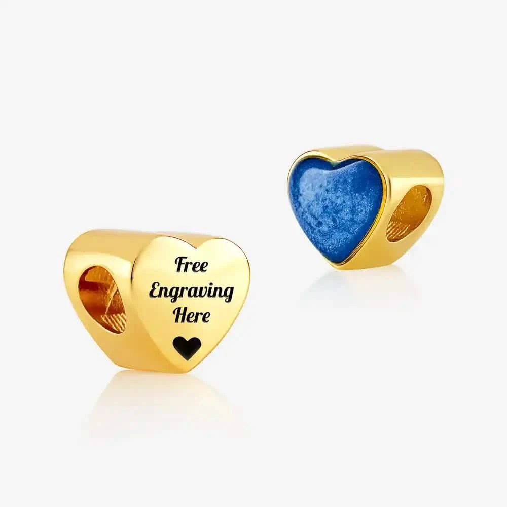 Gold Engraved ashes heart charm | Ashes Charms | Featherlings UK