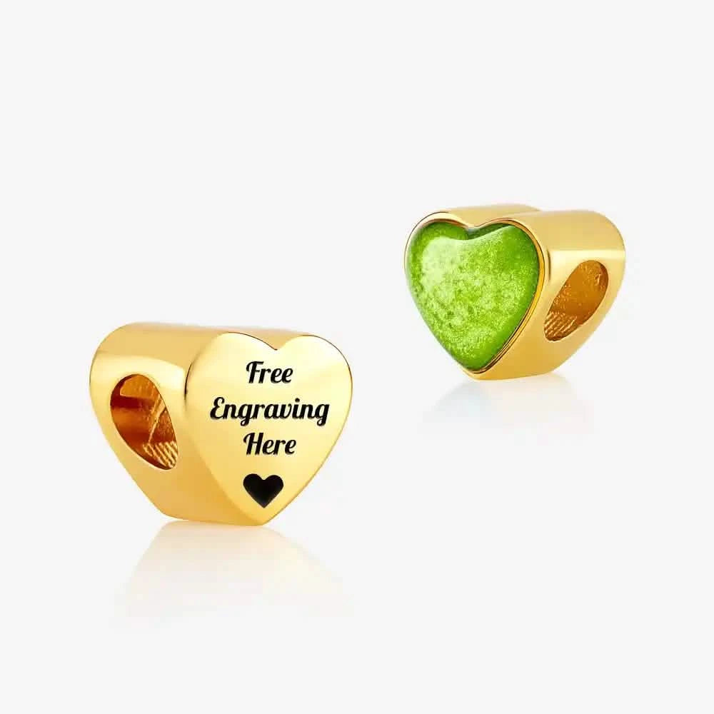 Gold Engraved ashes heart charm | Ashes Charms | Featherlings UK