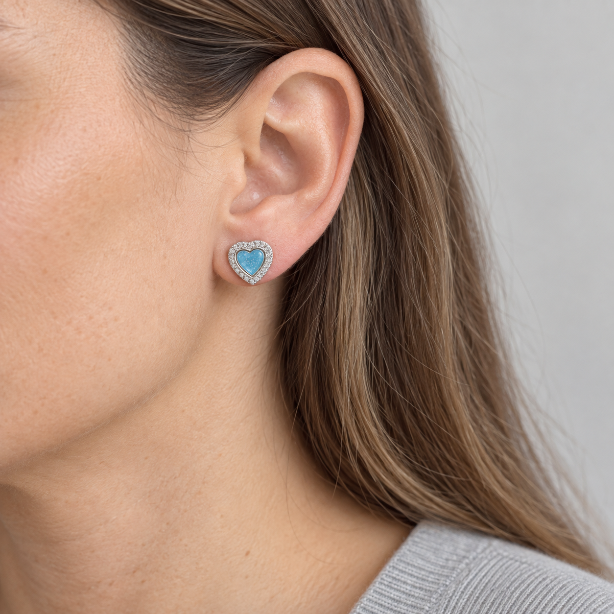 Heart Halo Ashes Earrings — lifestyle