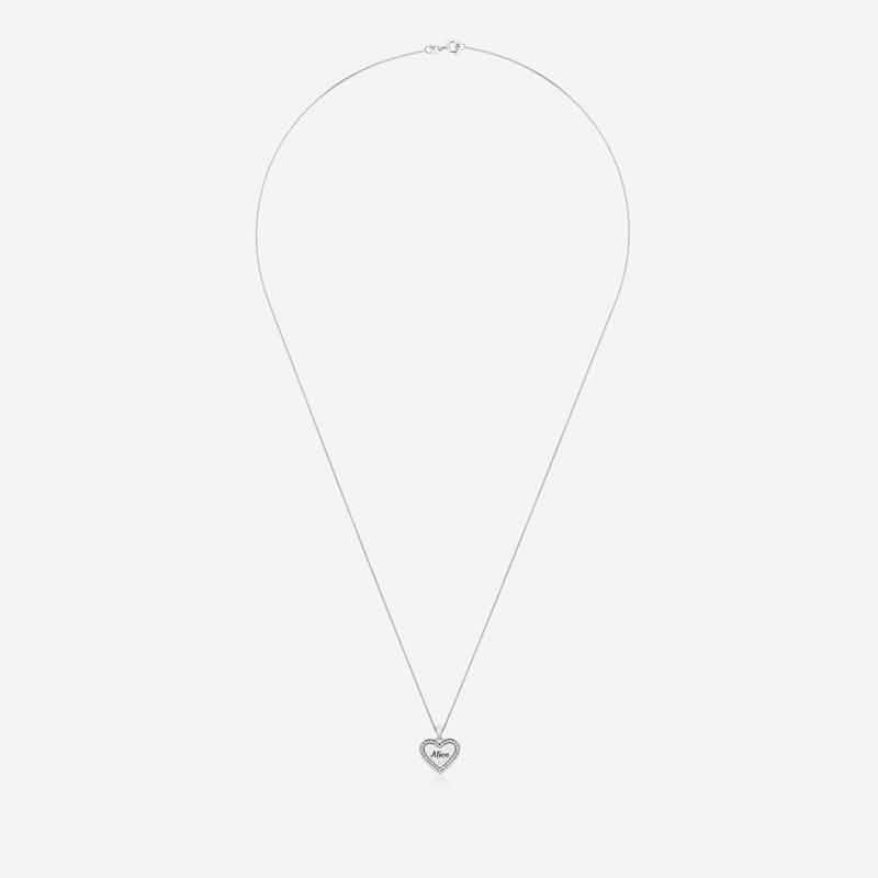 Heart Name Necklace | Handwriting | Featherlings UK