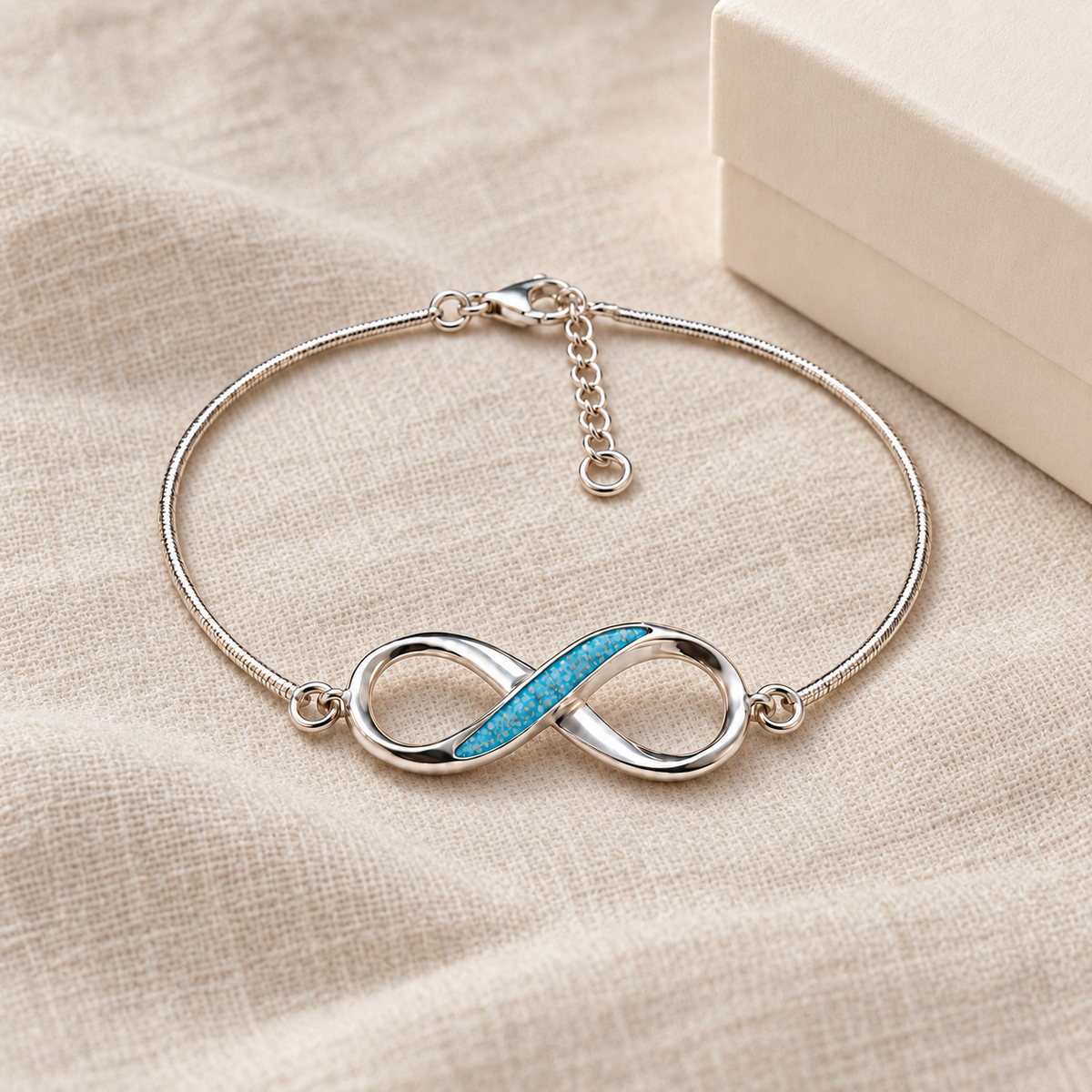 Infinity ashes bracelet — illustrative preview
