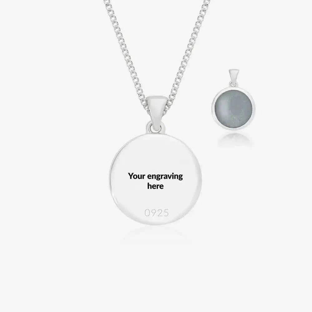 Large Round Ashes Necklace | Ashes Pendant | Featherlings UK