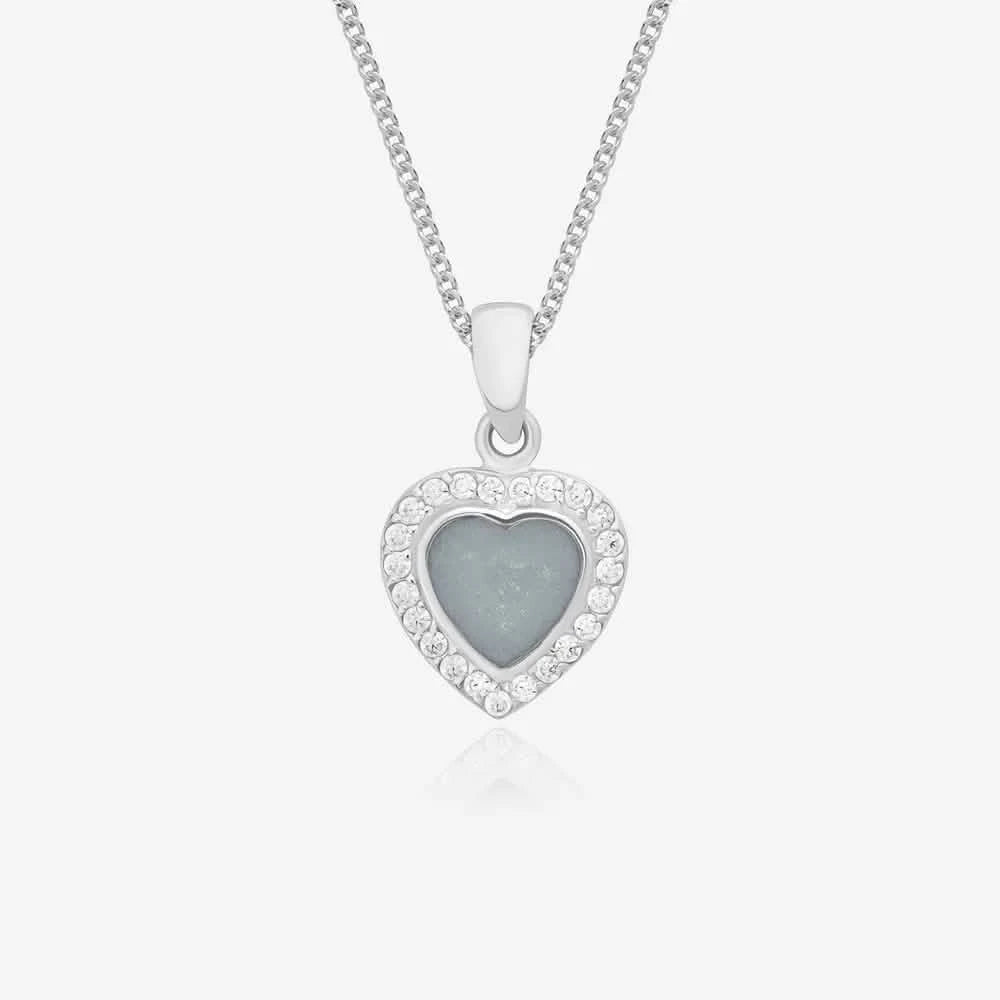 Love Heart Crystal Ashes Necklace | Ashes Pendant | Featherlings UK