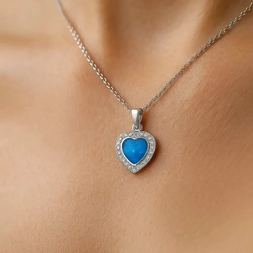 Love Heart Crystal Ashes Necklace | Ashes Pendant | Featherlings UK