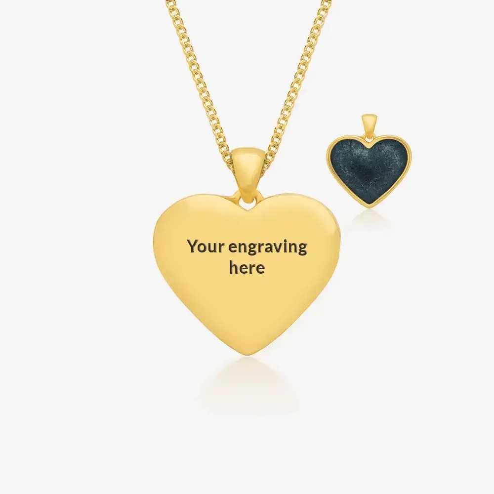 Gold Engraved Ashes Necklace | Ashes Pendant | Featherlings UK