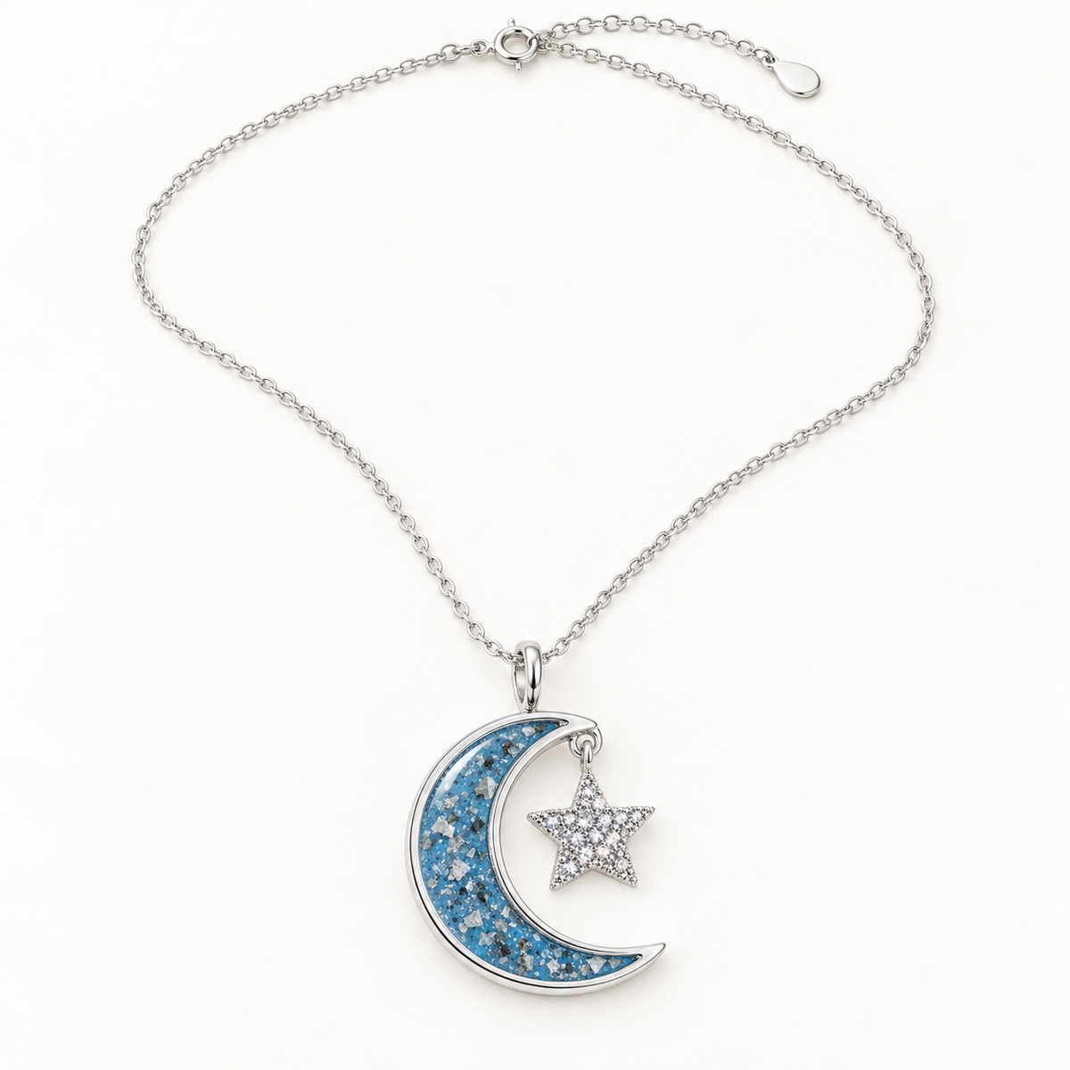 Moon and Star Ashes Necklace — chain